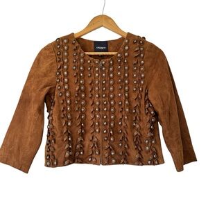 GRYPHON NEW YORK BROWN SUEDE GLADIATOR JACKET